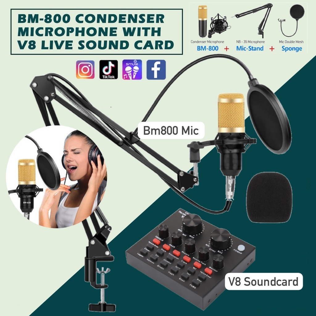 Ship from Selangor, Professional Bm800 with V8 Condenser Microphone ...