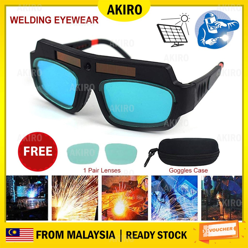 AKIRO Safety Solar cells Anti-glare Goggles Mask Auto Darkening Welding Eyewear Eyes Protection Welder Glasses 焊接眼镜