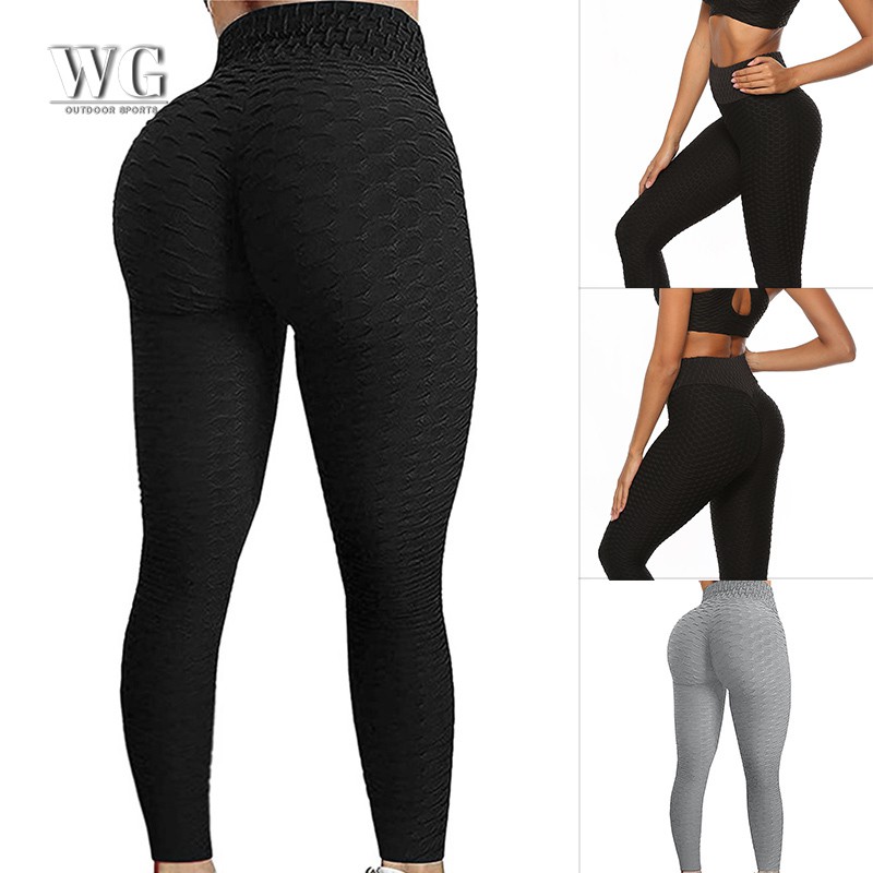 Women High Waist Hip Butt Lift Yoga Pants Bubble Leggings Tummy Control Workout Anti Cellulite Stretch Tight for Running 