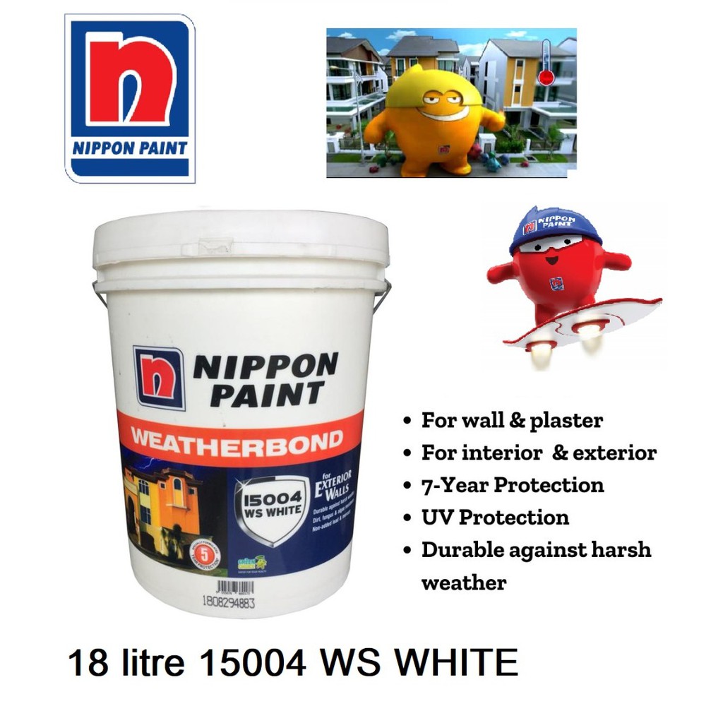 Nippon Paint Weatherbond 15004 WS White 18Litre Shopee Malaysia