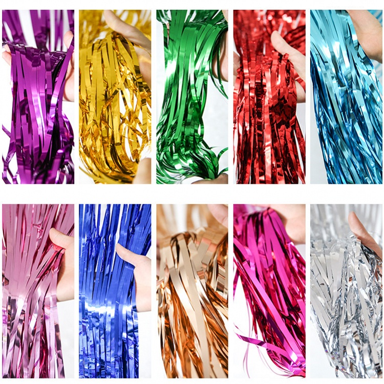 15 colours Metallic Tinsel Rain Curtain Tassel Foil Fringe Curtain