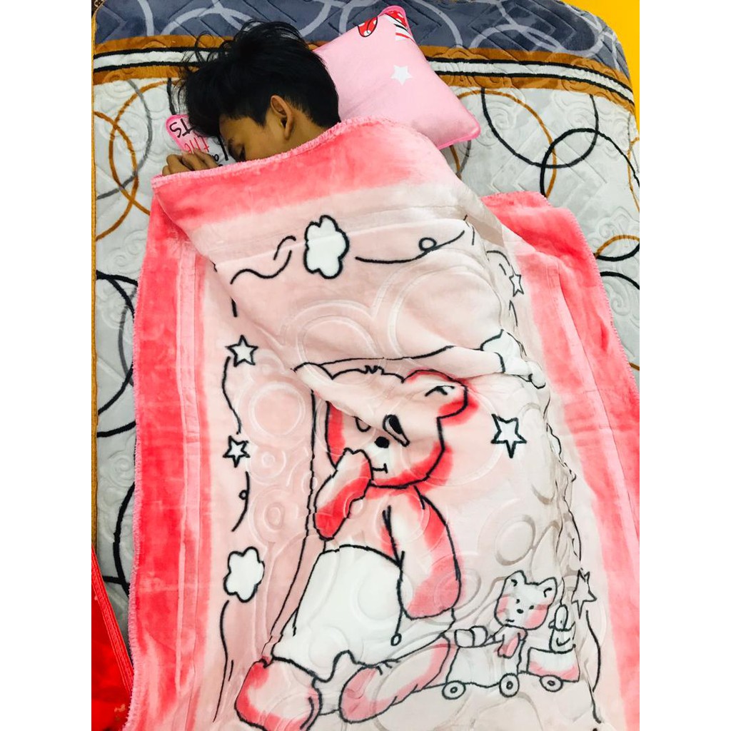 Selimut Baby New born Super Soft Lebar baby Blanket (Sleeping Bear)