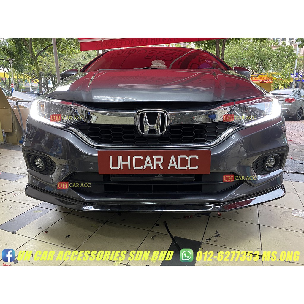 Honda City 2017 2019 No Paint Takero Front Bumper V Lip Pu Front Lip Front Bumper Diffuser Ready Stock Shopee Malaysia