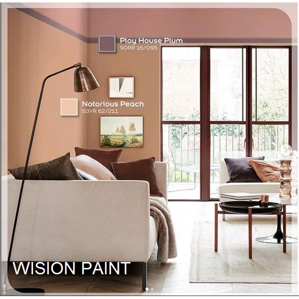 Play House Plum Notorious Peach Dulux Ambiance Pearl Glo Interior Sheen Finish Paint