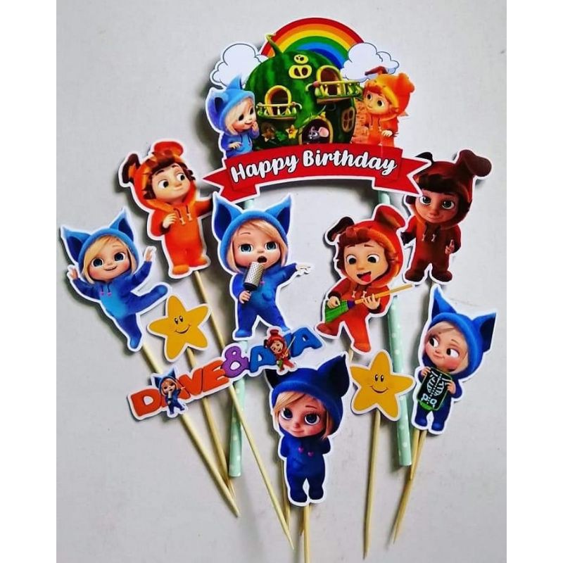 Dave and Ava Cake Topper Birthday (Ready Stock) | Shopee Malaysia