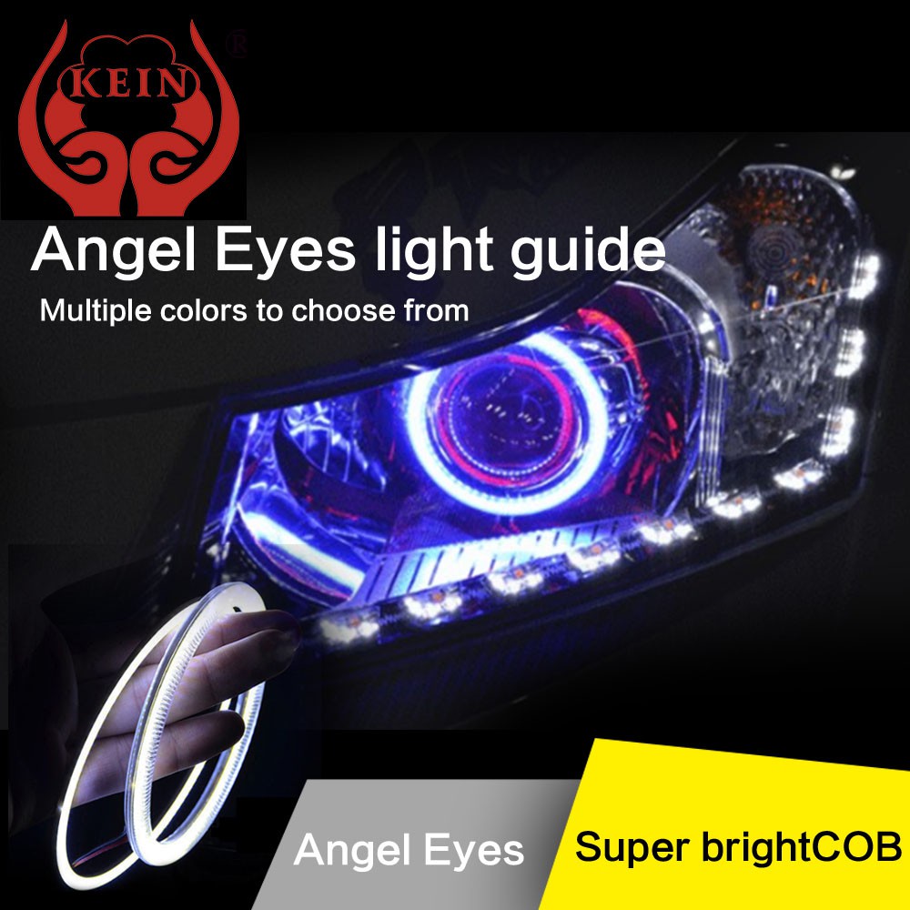 2Pcs 70mm Car Motorcycle LED DRL Headlight 81-Cob Angel Eyes Halo Ring Universal