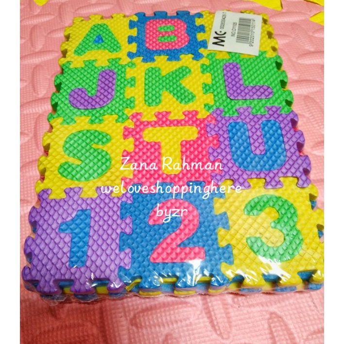 Ready Stock Eva Colourful Mini Puzzle Alphabet Numbers Mat 17cm X 13cm Shopee Malaysia