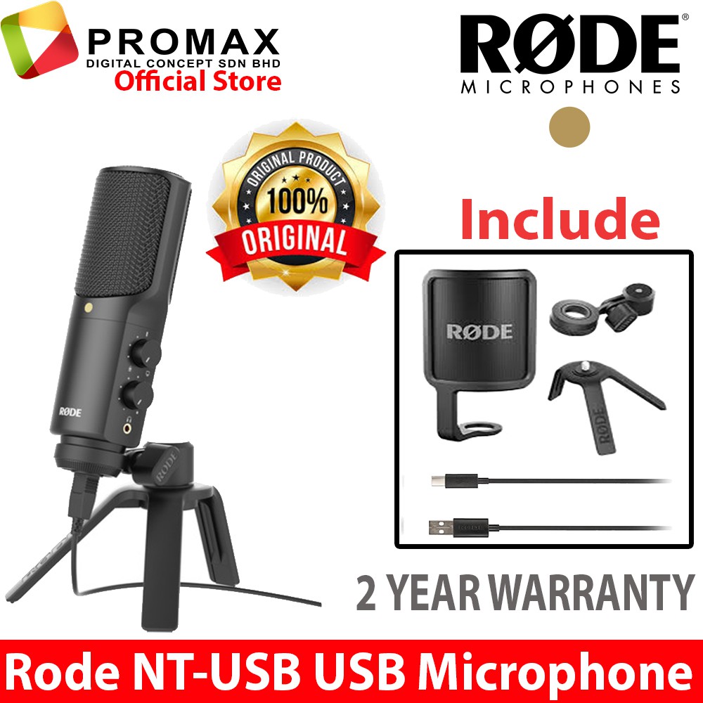 Rode NT-USB NTUSB NT USB Versatile Studio Quality Microphone (100% Original  Rode Malaysia) | Shopee Malaysia