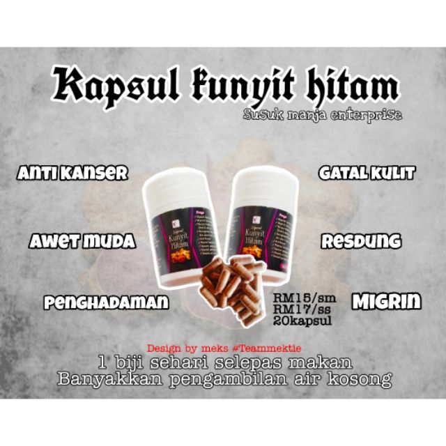 Kapsul kunyit hitam susuk manja anti kanser  Shopee Malaysia