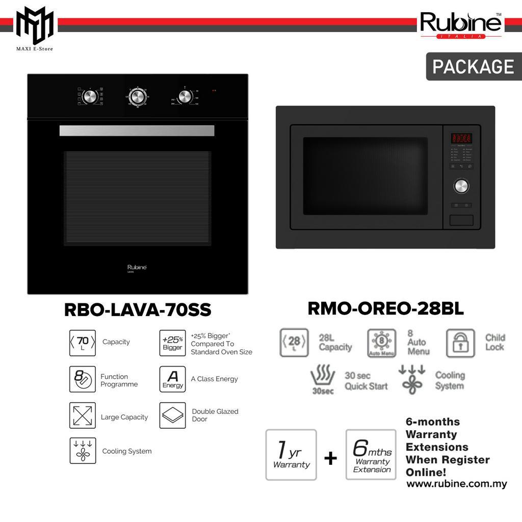 Rubine Built in Oven/Build in Microwave Oven (28 L) RBO-LAVA-70SS + RMO-OREO-28BL