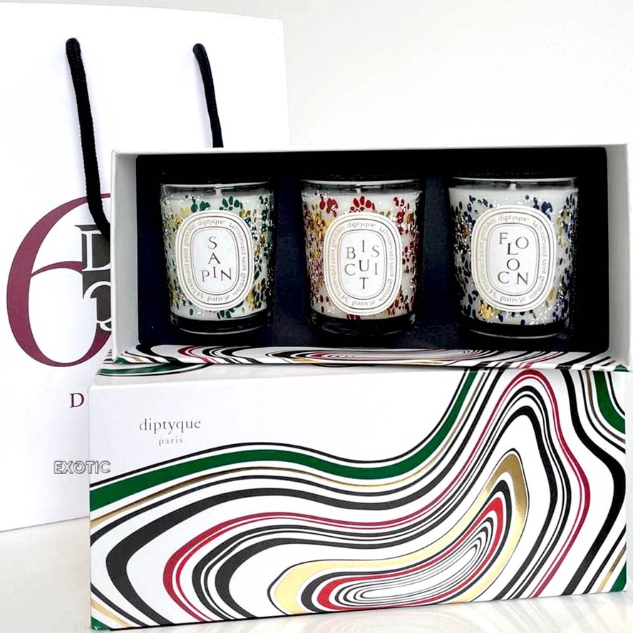 Diptyque 3 In 1 Scented Candle Set (Sapin, Biscuit, Folcon) Shopee Malaysia