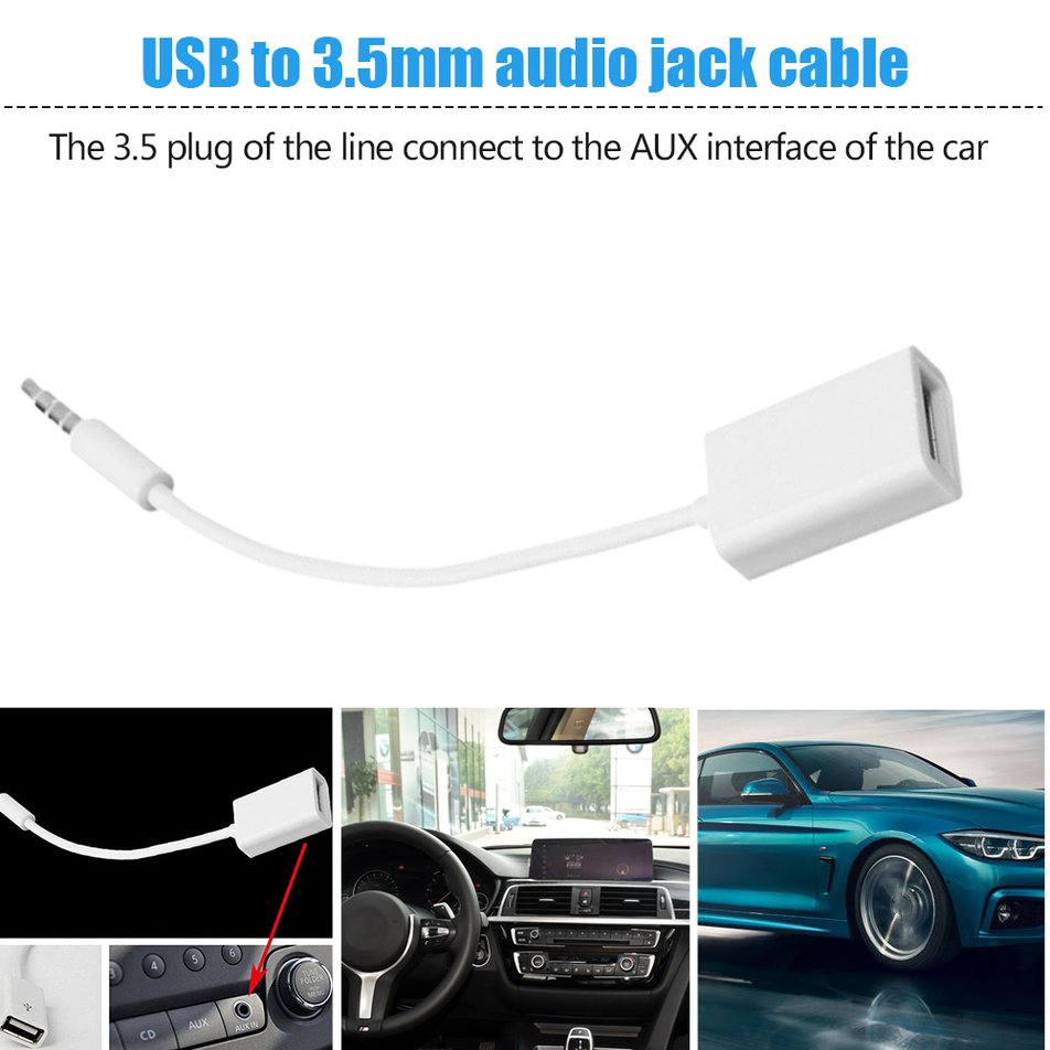 Fp 3 5mm Male Aux Audio Plug Jack To Usb 2 0 Female Converter