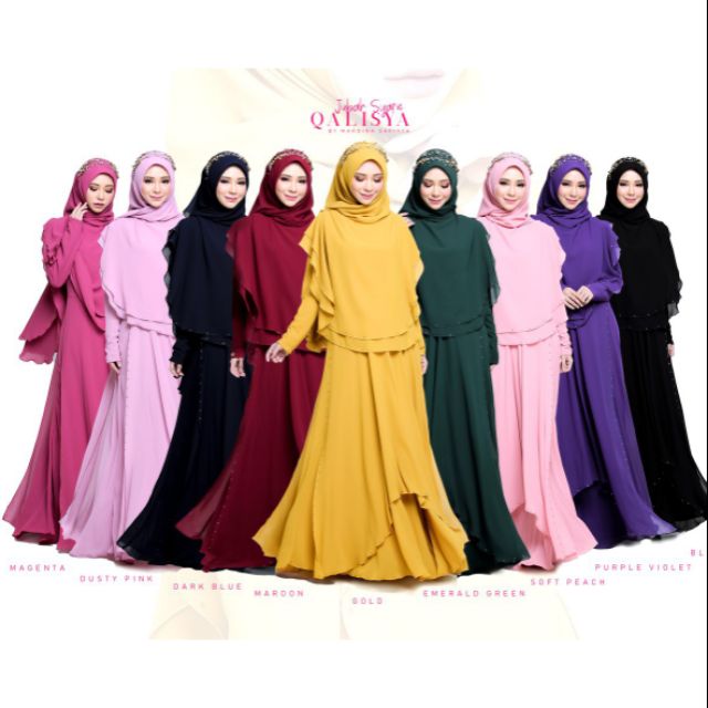 HZSRAYA SALE FREE SHIPPINGJUBAH SYARIE QALISYA RAYA, TUNANG , NIKAH ,DRESS, 5 FREEGIFT BERNILAI RM160