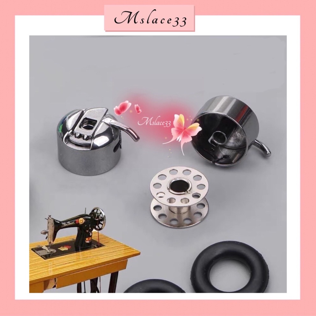 Sewing Machine Bobbin Case & Rumah Sekoci Mesin Jahit Lama Kepala Hitam