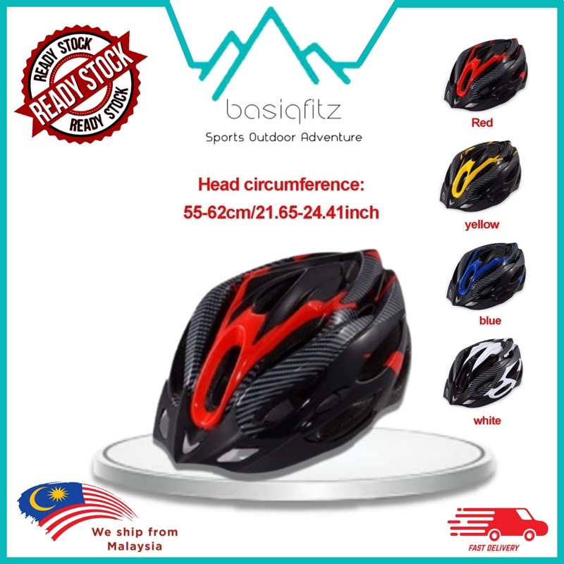[CLEARANCE!!] Carbon Fiber Helmet Cycling Helmet Mountain Bike Helmet Bicycle Helmet Basikal