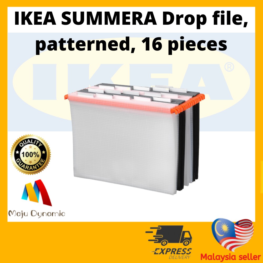 IKEA SUMMERA Drop file, patterned, 16 pieces Shopee Malaysia