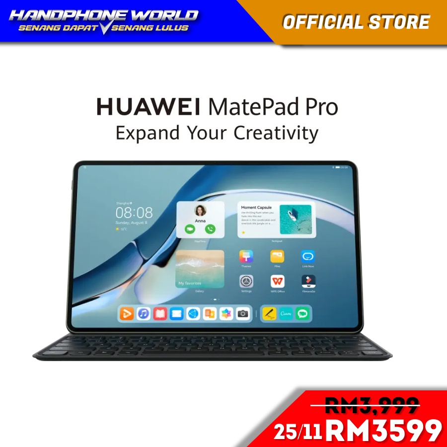 Huawei Matepad Pro 12.6-inch Tablet | 12.6” OLED FullView Display | HarmonyOS | 8gb 256gb | Fast charging 40W