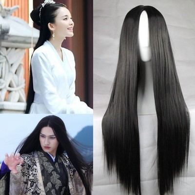 ❤br❤simple long straight hair hairstyles heat resistant synthetic anime  cosplay wigs