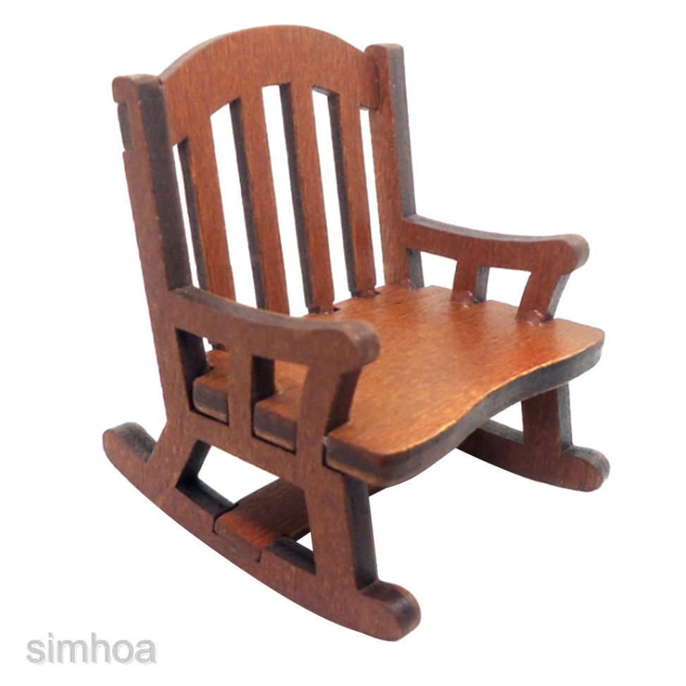 dollhouse wooden rocking chair