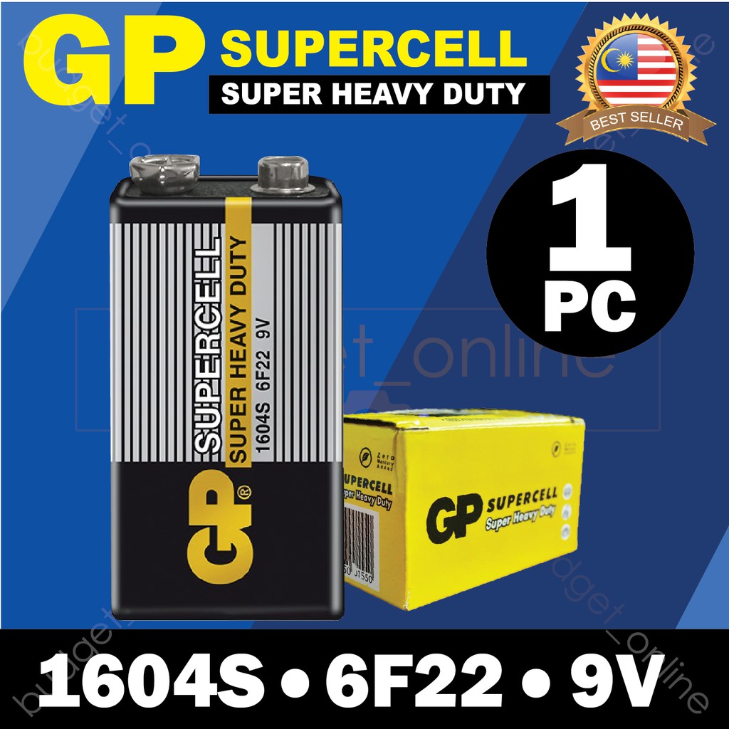 GP SUPERCELL Super Heavy Duty 1604S 6F22 9V Battery Batteries 1 PC ...