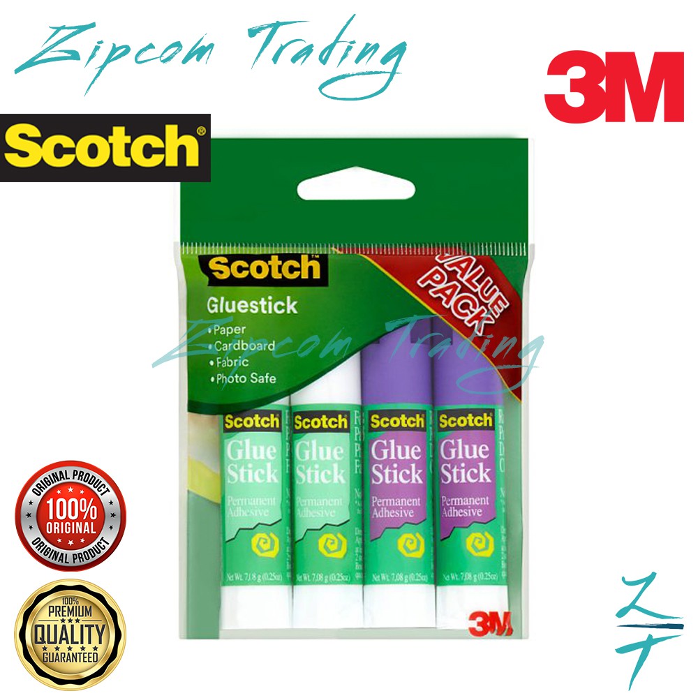 3M Scotch Permanent Adhesive Glue Stick 7g Value Pack 7G WHITE PGMall