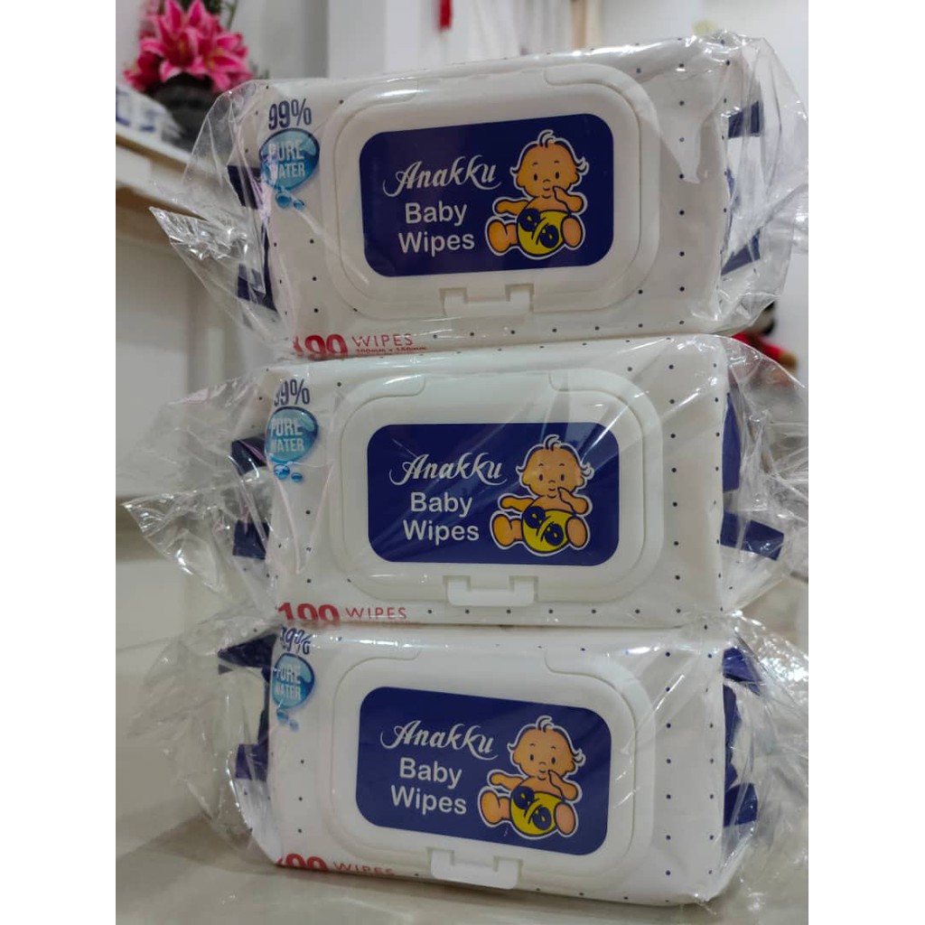 (Ready Stock) Anakku Baby Wipes Wet Tissue (100s x 2 Twin Pack) 99