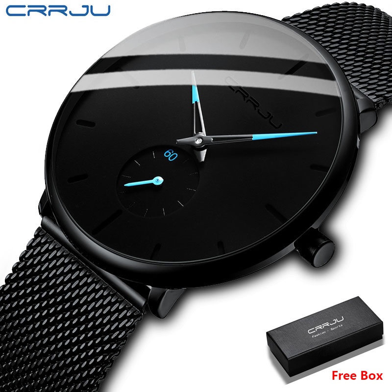 CRRJU Fashion Men's Ultra-thin Waterproof Sports Quartz Watches Jam ...