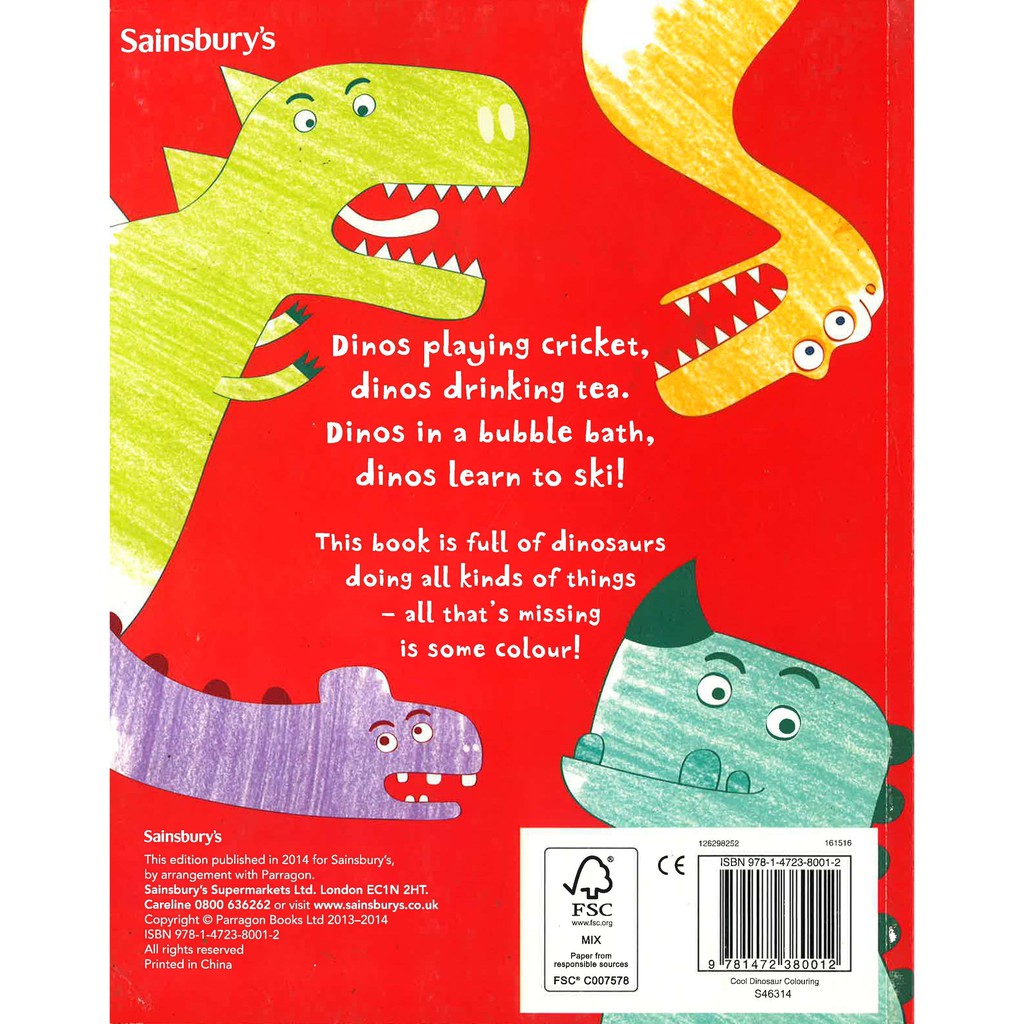 Download Bx Cool Dinosaur Colouring Sainsbury S Isbn 9781472380012 Shopee Malaysia