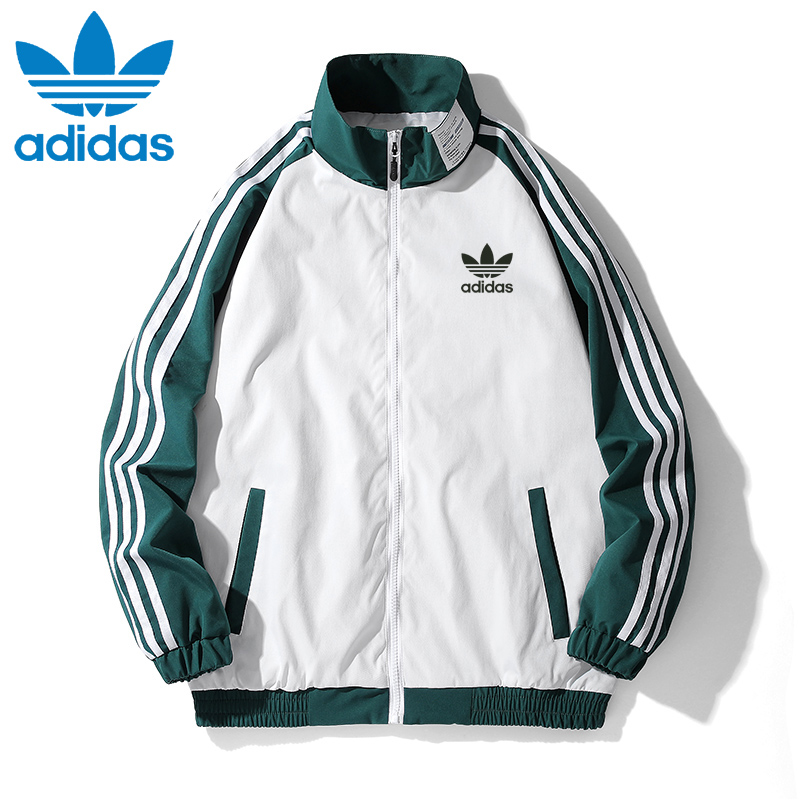 【Ready Stock】spring and autumn sports jacket men's windbreaker couple's three bar jacket