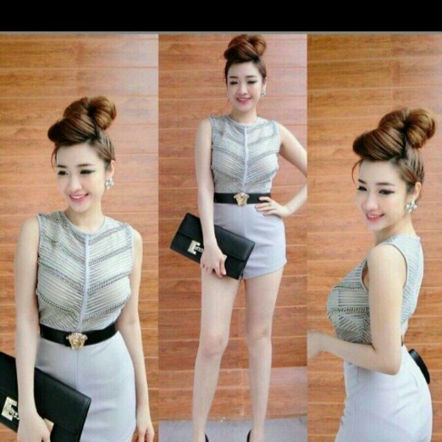 Jump short Sleeveless Luxurious mesh lace