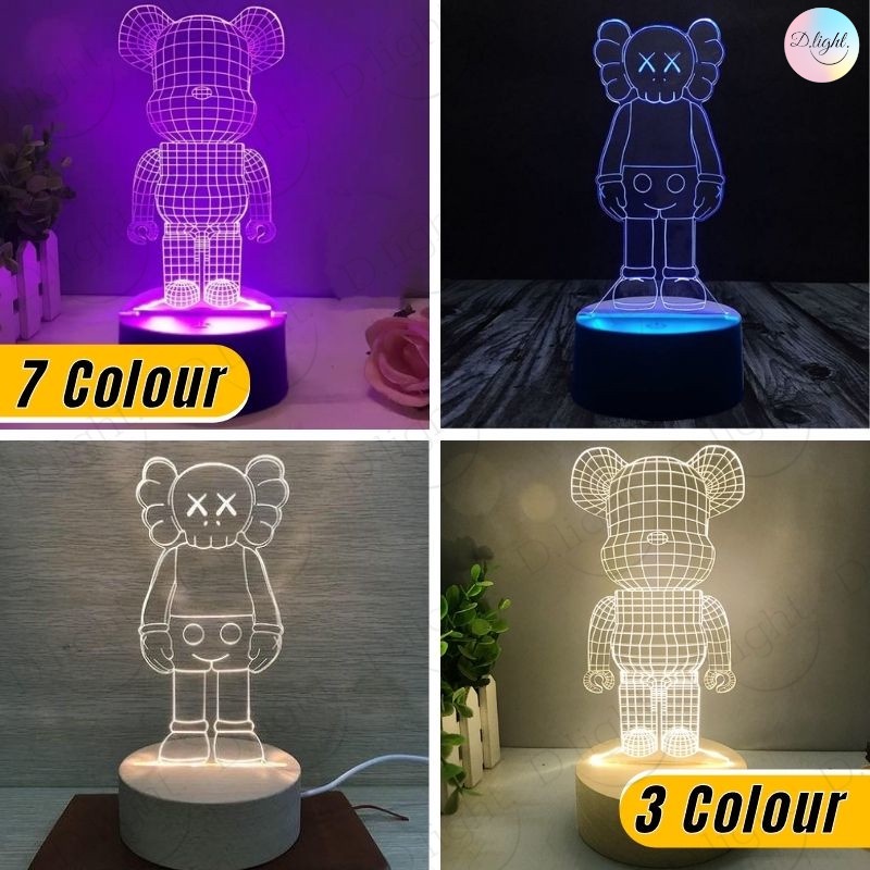 【Premium】KAWS Bearbrick Design Luxury Light LED Table Lamp Deco Lampu Meja Bilik Modern Cantik Decor