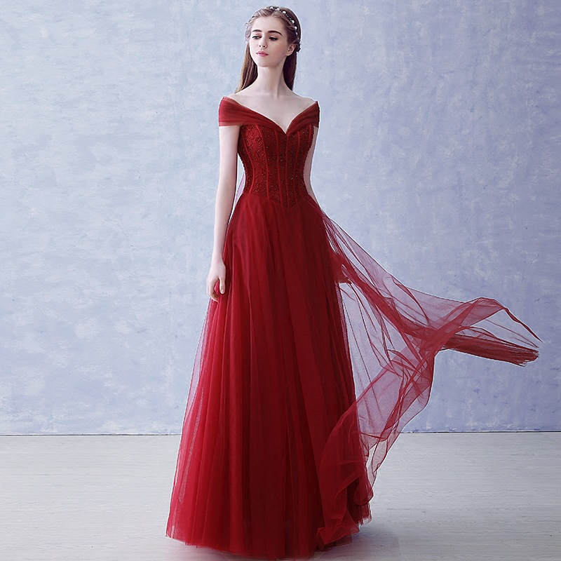 Modern Bride Word Shoulder Toast Clothing Red 2019 New Korean Slim