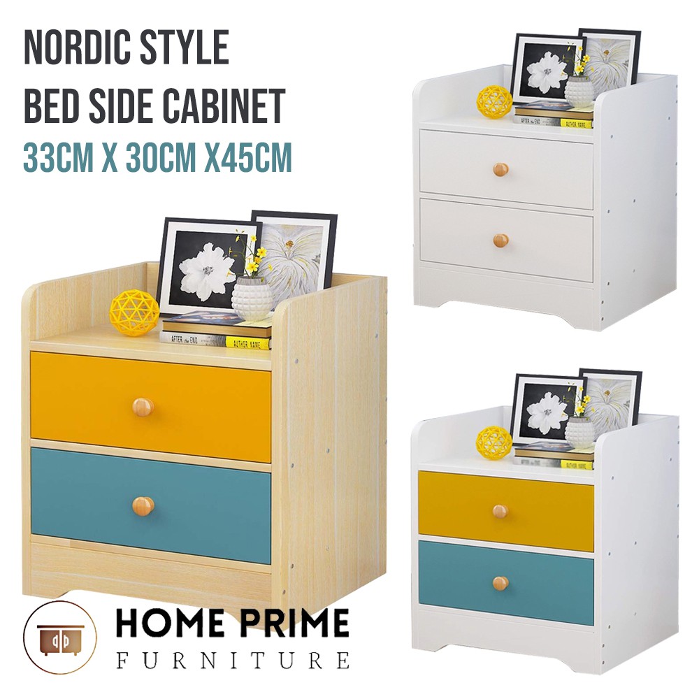 Home Prime A1591b Nordic Style Simple Modern Wood Single Bed Side Table Side Cabinet Living Room Furniture Shopee Malaysia