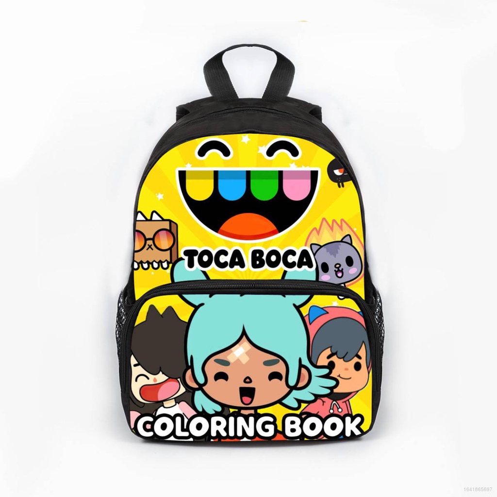 Toca boca Kids Backpack Cartoon Cute Elementary Student School Bag