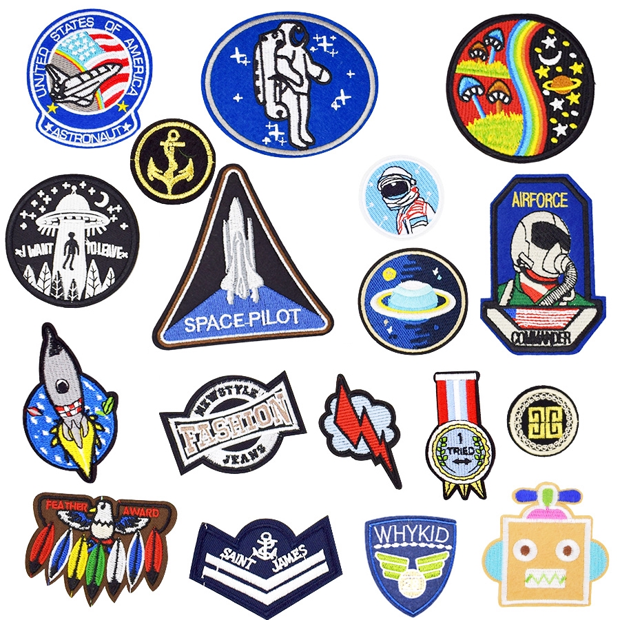 No Gravity Spaceman Badge Iron On Embroidery Applique Patch Sew Iron Badge
