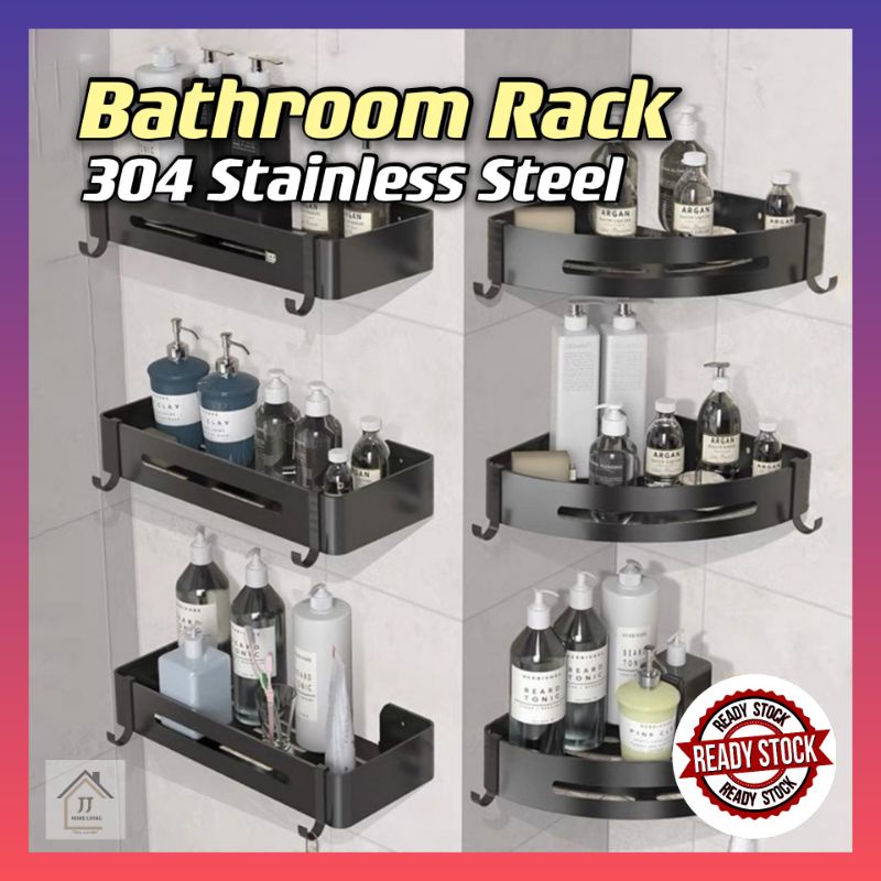 304 Stainless steel Bathroom Storage Rack Aluminium Triangle Drain
