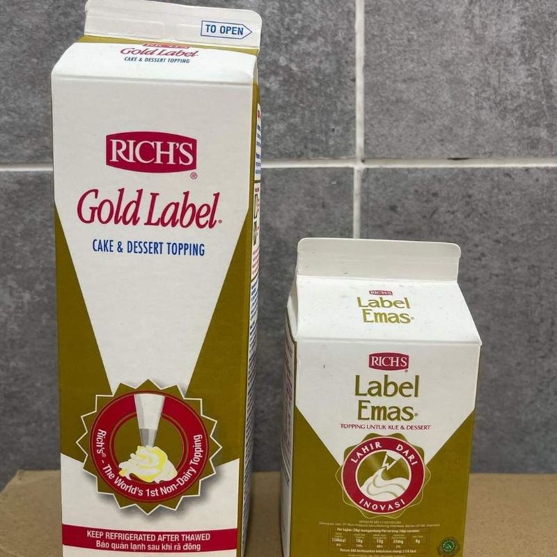 Rich Gold Label Topping whipping cream/ Label Emas Shopee Malaysia