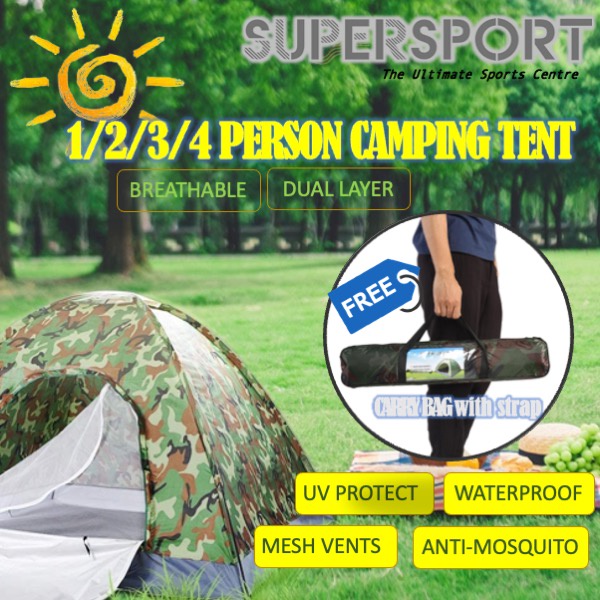 Outdoor Single/Double Layer Door 2/3/4 Persons Waterproof Rapid Instant Tent Camp Beach Camping Hiking Outing