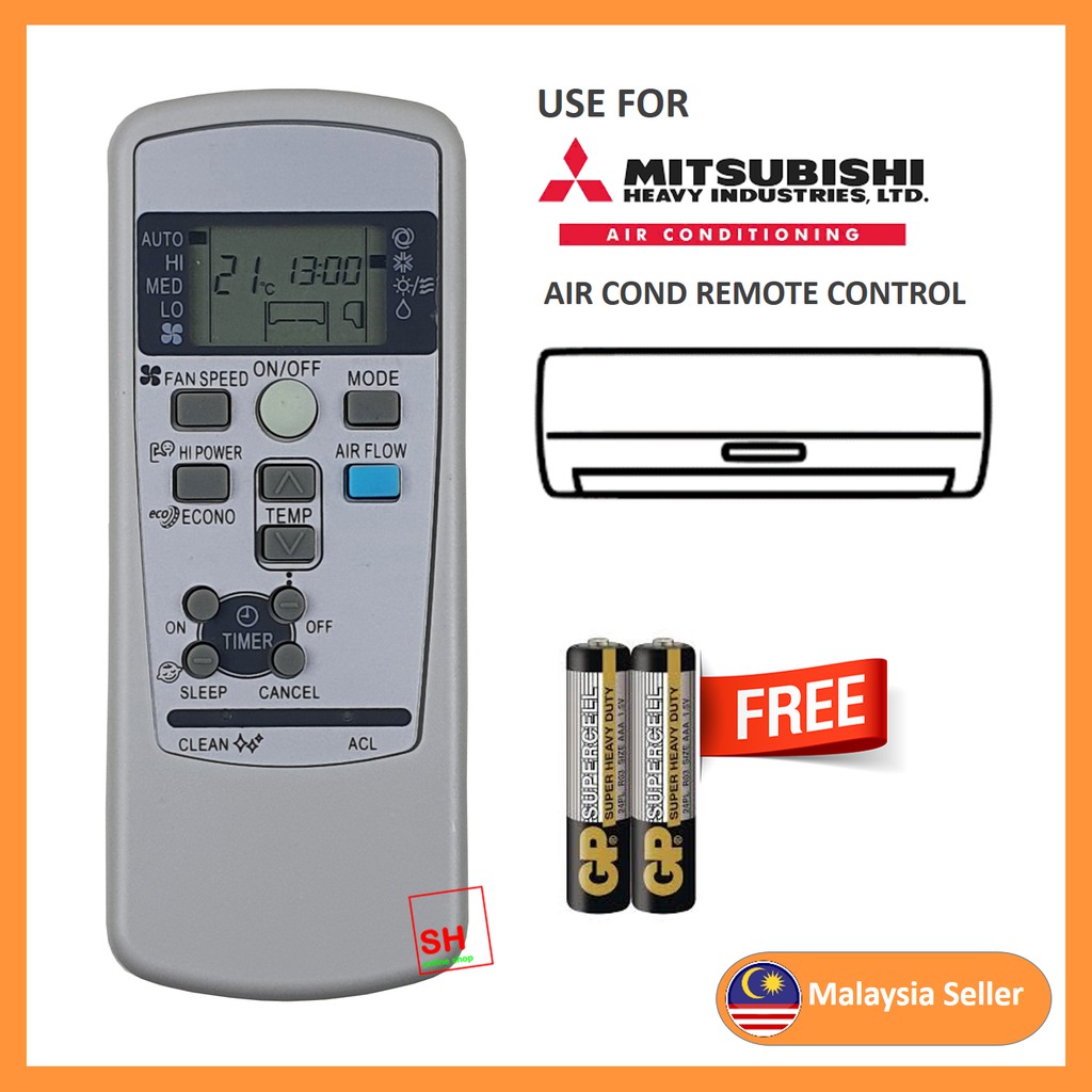 MITSUBISHI HEAVY INDUSTRIES AIR COND AIR CONDITIONER REMOTE CONTROL FOR REPLACEMENT Shopee