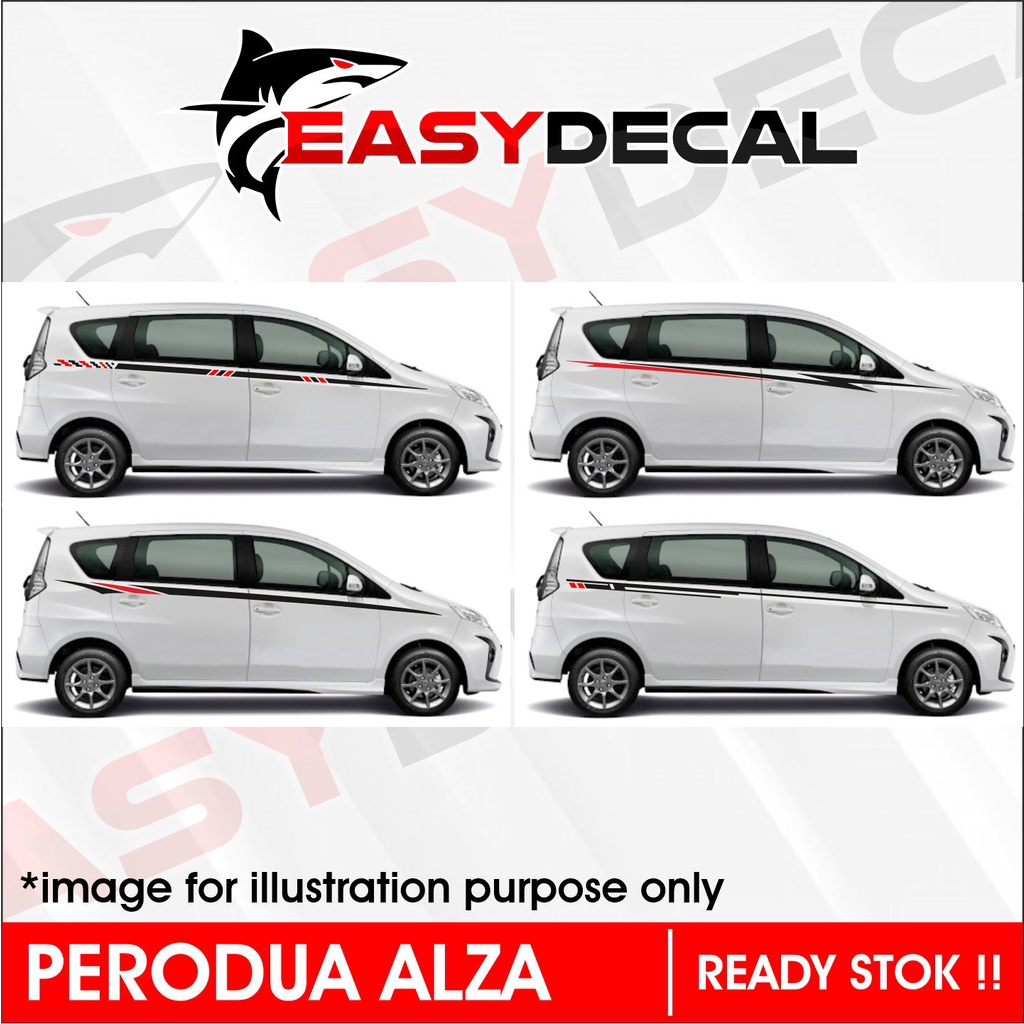Perodua Alza Body Sticker Racing Stripes Body Lining Sticker Shopee Malaysia