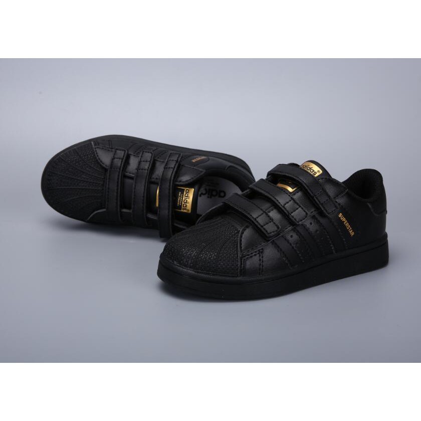 Original Adidas Kids Superstar Casual Shoes Sport Running Shoes Black Gold Shopee Malaysia