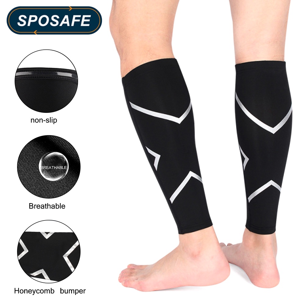 SPOSAFE Calf compression sleeve for man women leg support for biking,basketball,cycling, fishing leg brace leg supporter relief Compression Shin Splints varicose vein stock