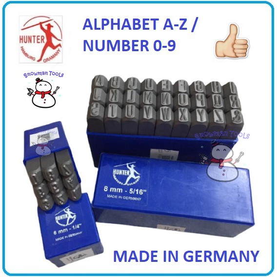 HUNTER ALPHABET NUMBER STAMP AZ 09 PUNCHES PUNCH NOMBOR PUNCH PLATE