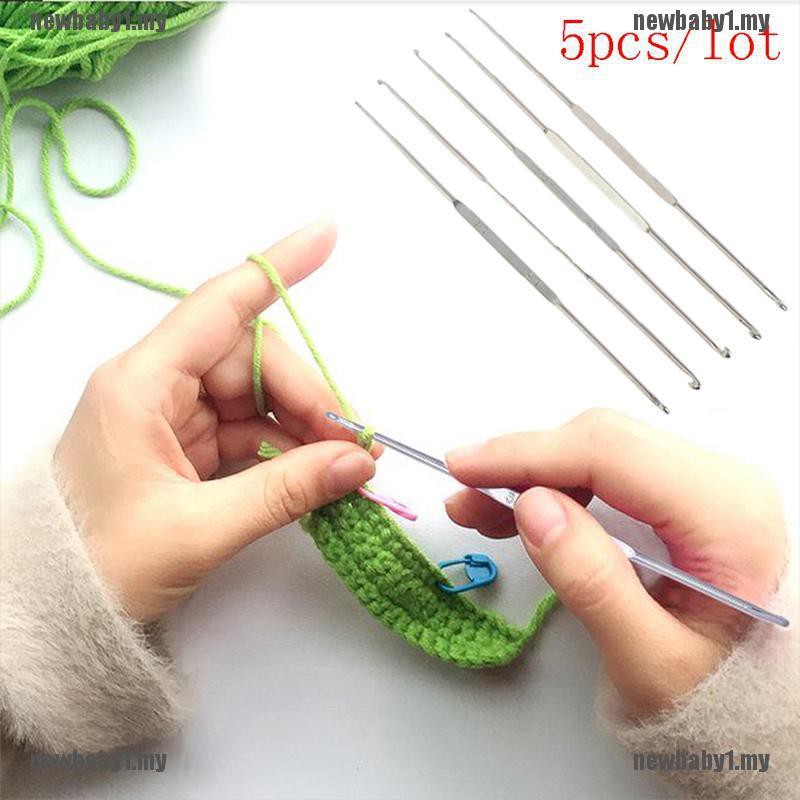 Nb1 Stock 5pcs Double End Crochet Hook Knitting Needle Sweater Weave Crochet Diy Craft Shopee Malaysia