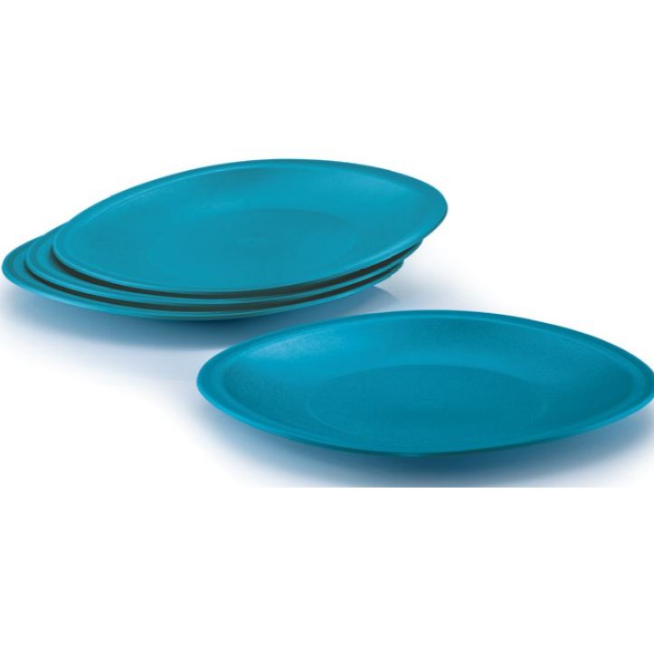 🔥READY STOCK🔥 Tupperware Blossom Plates (4) Turquoise