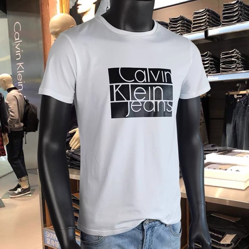 ORIGINAL Calvin Klein CK Cotton Square Aligned Logo Print T Shirt Men Slim  Fit Baju Lelaki Premium | Shopee Malaysia