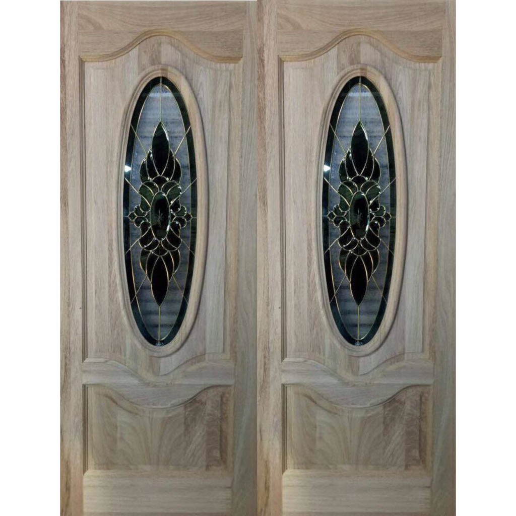 Rrg1l Grade B Full Solid Wooden Door Pintu Kayu Pintu Murah Main Door Shopee Malaysia