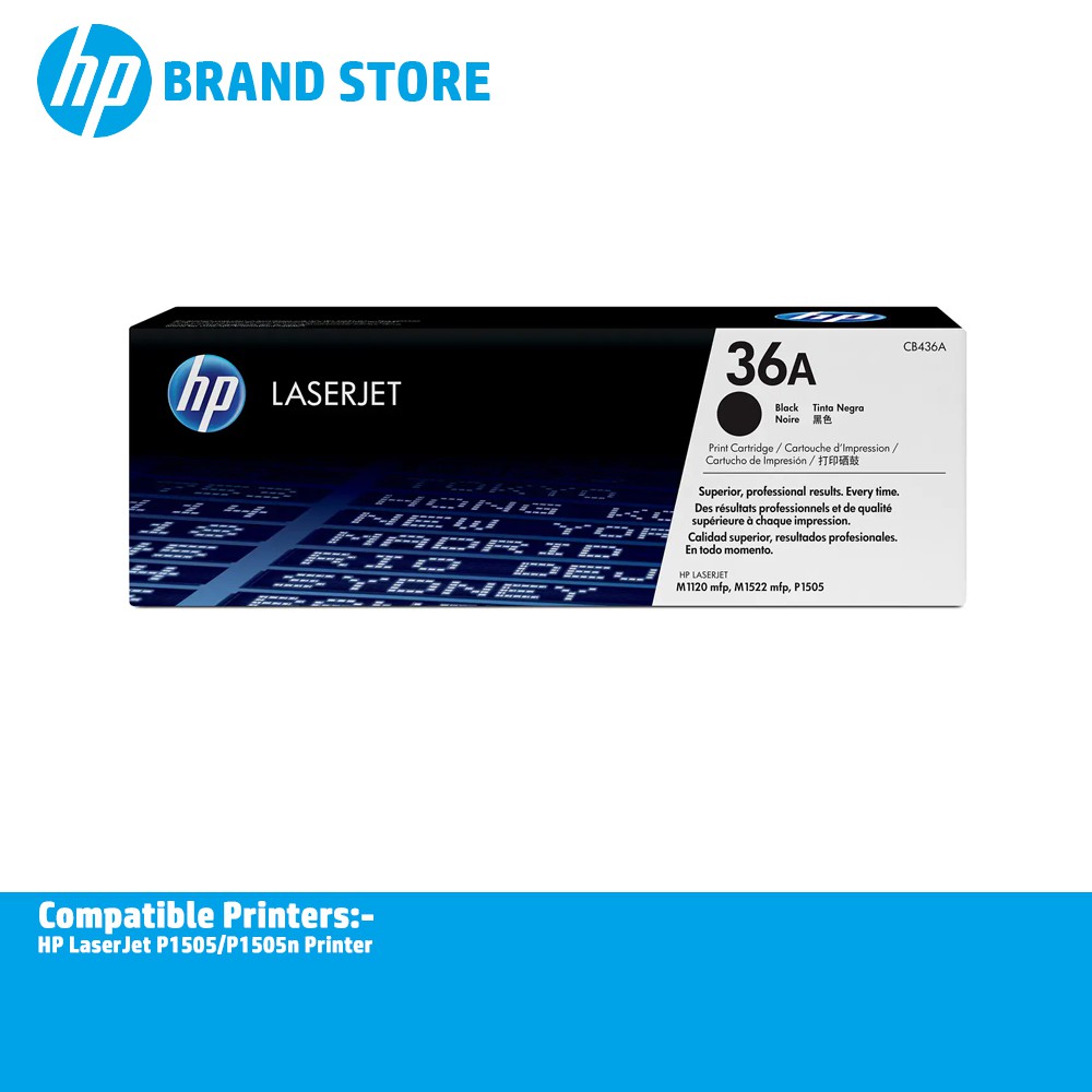 Hp 36a Cb436a Mono Lasejet P1505 Black Toner Cartridges For Hp Laserjet Cb412a Cb413a Cb534a Cb534ar Cb537a Cc372a Shopee Malaysia