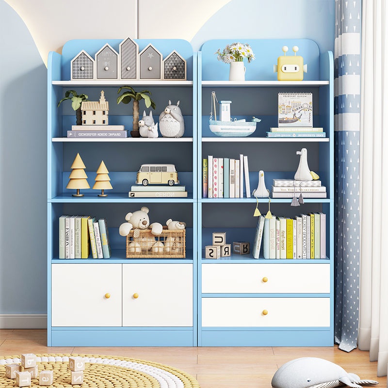 ✉✓▩Simple Children S Bookshelf Floor-To-Ceiling Small Storage Rack One Home Shelf Bedroom Primary School Student Bookcas