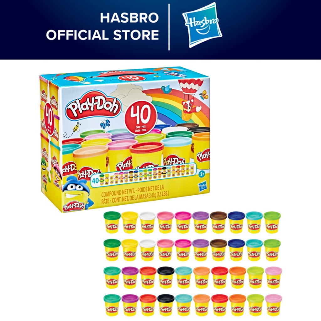 PlayDoh Modeling Compound 40Pack of 20 Assorted Colors, 3Ounce Cans, NonToxic Shopee Malaysia
